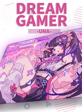 逐梦者Una-v1-世壹像素风二次元布垫细面偏涩亲肤控制型鼠标垫