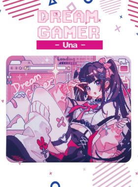 逐梦者Una-v1-世壹像素风二次元布垫细面偏涩亲肤控制型鼠标垫
