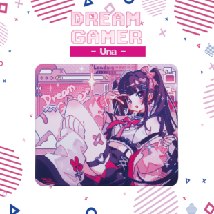 逐梦者Una-v1-世壹像素风二次元布垫细面偏涩亲肤控制型鼠标垫