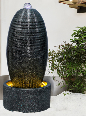 福蛋招财流水喷泉摆件循环水客厅玄关水景酒店办公室生财落地造景