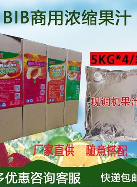 冰速BIB10倍浓缩果汁果茶5升袋装原浆包现调饮料商用柳橙蓝莓包邮