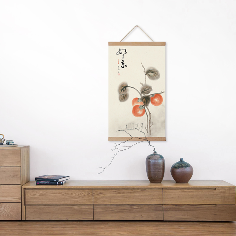 卷轴新中式风布艺客厅背景墙