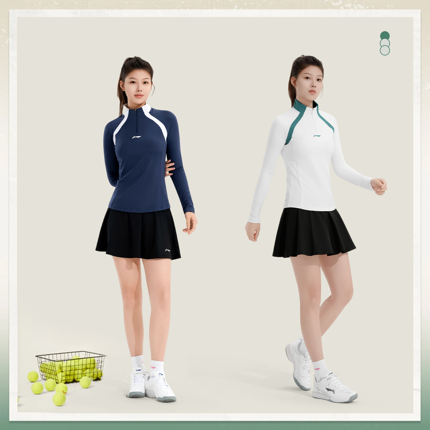 李宁正品网球系列女款2025新款长袖T恤弹力透气专业运动休闲上衣