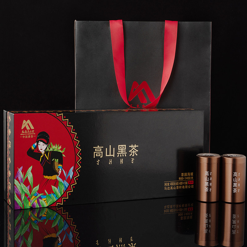 马边高山茶精制高山黑茶茶叶四川小叶种全发酵生态茶送礼盒装480g