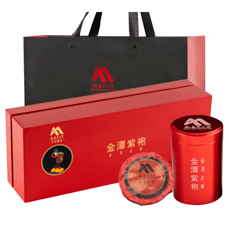 马边高山金潭紫袍老树红茶茶叶四川小叶种老川茶礼盒小罐装490g
