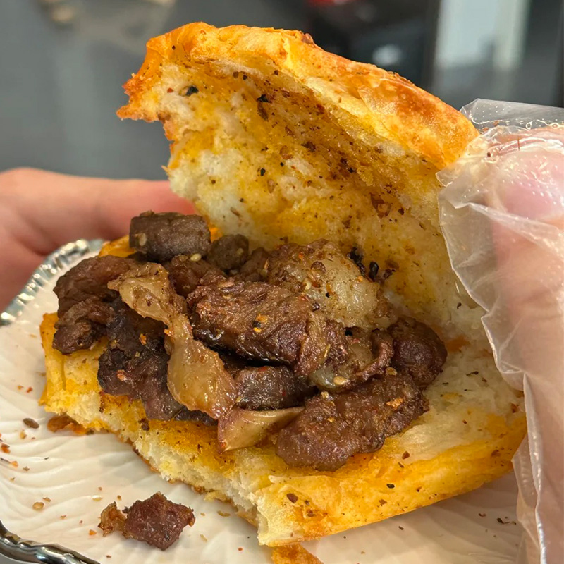 【料多味浓】佳木斯烤饼夹串