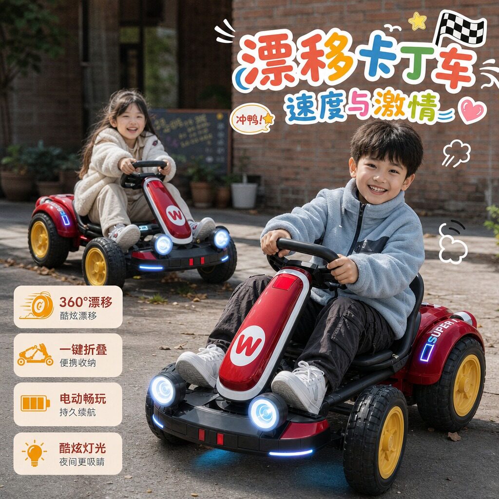 儿童电动卡丁车可坐四轮遥控