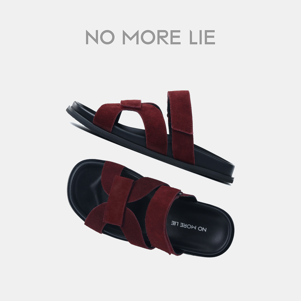 直述NoMoreLie 25夏季新品简约勃肯拖鞋二舅拖安克拉红