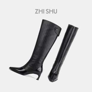 Deco高跟羊皮长靴高筒 直述ZHISHU25秋冬Art 佳雪佳敏直播精选