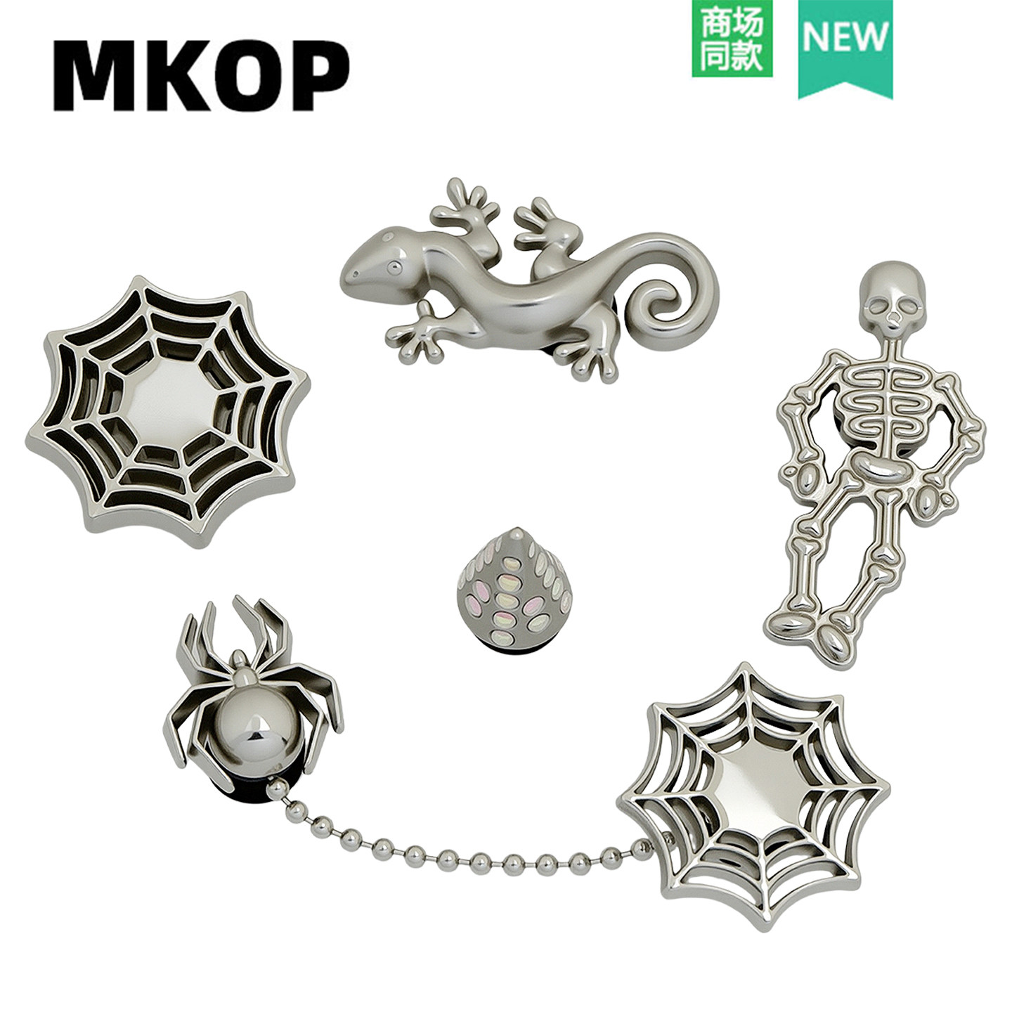 Mkop洞洞鞋配饰鞋扣配件男金属骷髅鞋花装饰扣适配Cross/Crocs图片