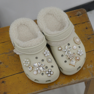 Mkop洞洞鞋内胆鞋套毛绒棉适配卡骆驰Crocs/Cross厨师鞋云朵泡芙