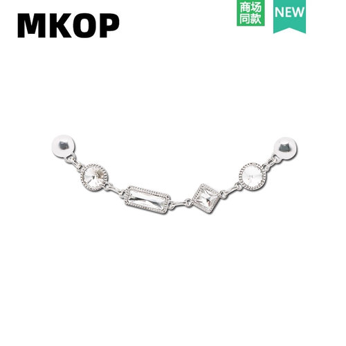 Mkop洞洞鞋配饰金属钻石鞋花