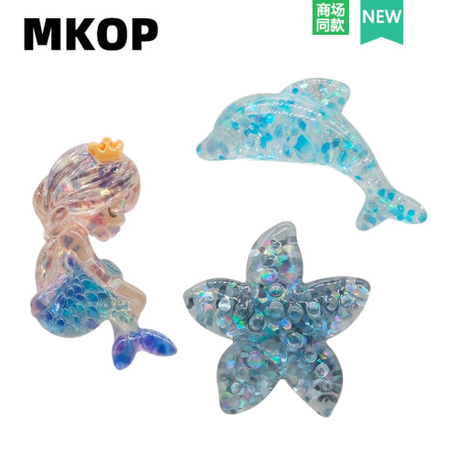 Mkop洞洞鞋配饰海豚女孩海星鞋花