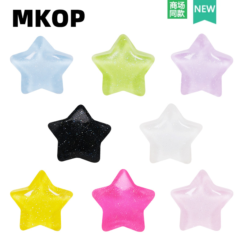 Mkop洞洞鞋配饰亮闪星星鞋花