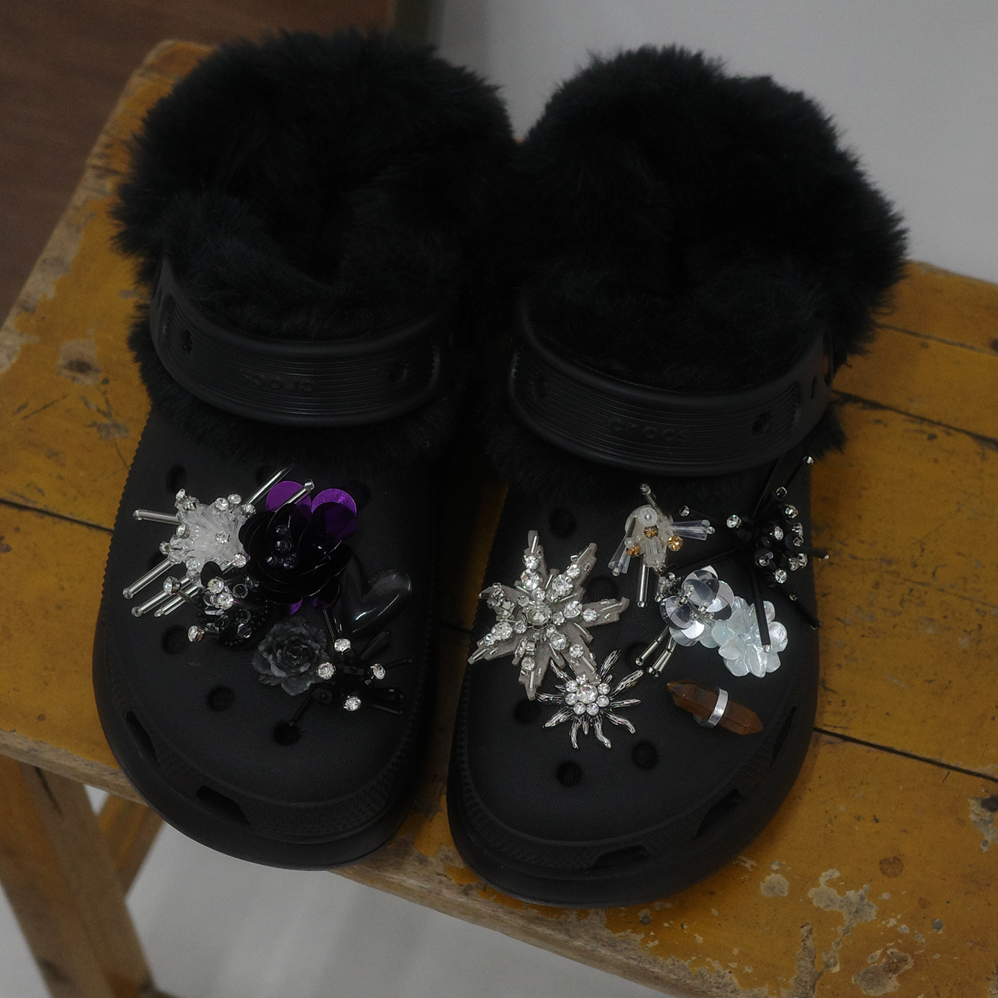 Mkop洞洞鞋毛绒内胆保暖棉适配卡骆驰Cross/Crocs厨师鞋泡芙云朵