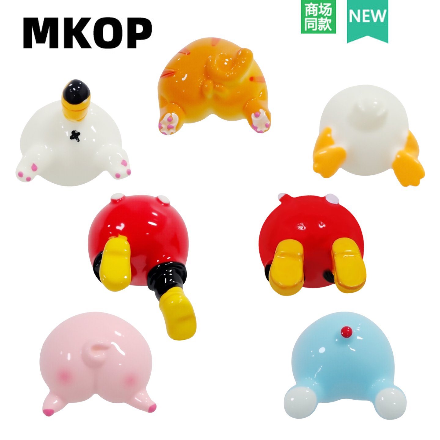 Mkop洞洞鞋配饰高级感鞋扣卡通可爱猫咪屁屁鞋花适配Cross/Crocs