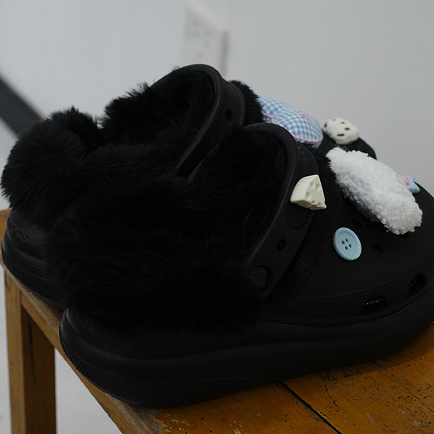Mkop洞洞鞋毛绒内胆棉可拆卸冬天加绒适配Cross/Crocs云朵泡芙