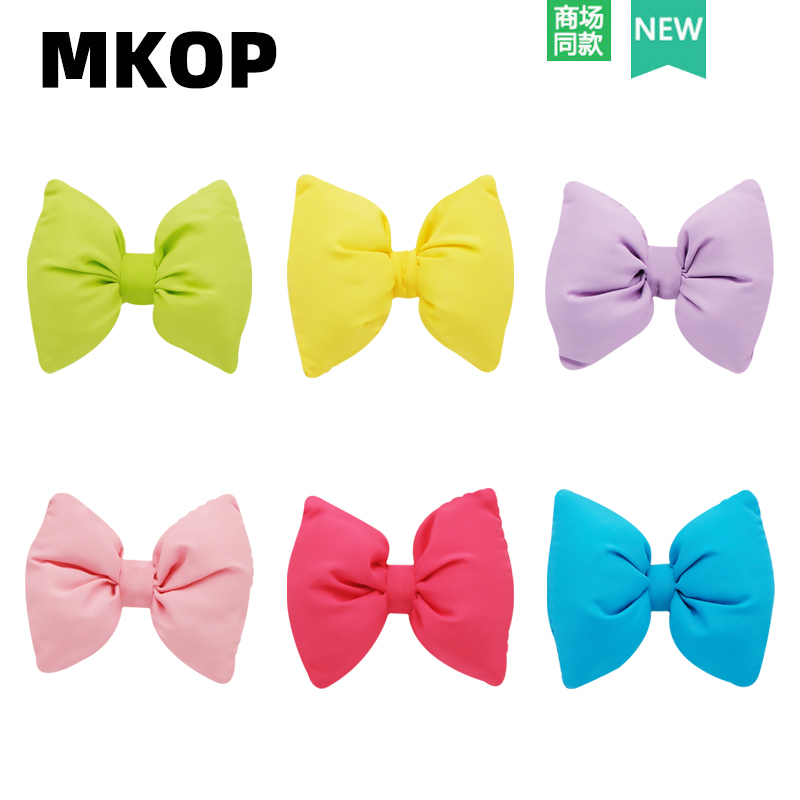 Mkop洞洞鞋配饰毛绒蝴蝶结鞋花