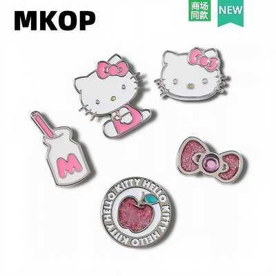 Mkop洞洞鞋配饰高级感鞋扣配件金属卡通猫咪鞋花适配Crocs/Cross