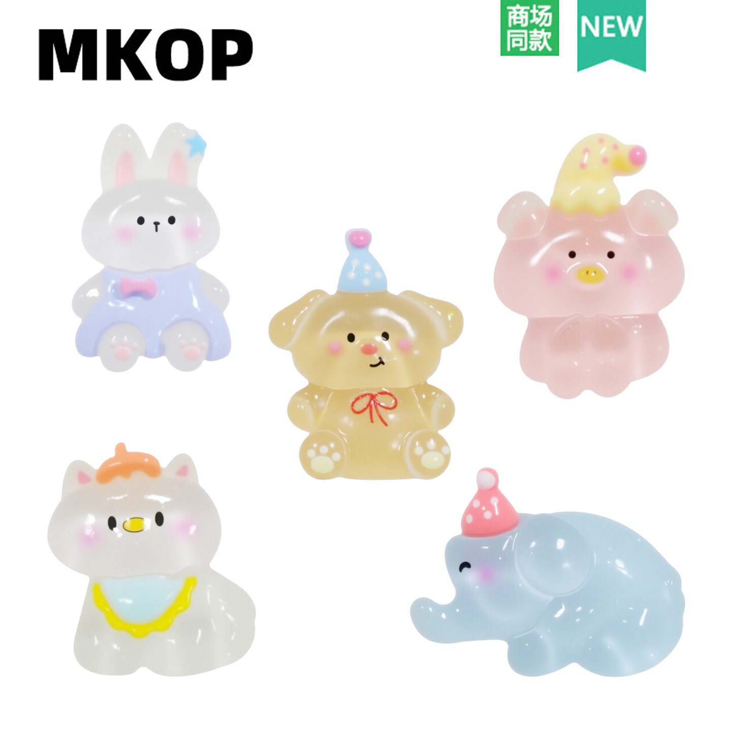 Mkop洞洞鞋配饰高级感鞋扣大象小猪鞋花装饰扣适配Cross/Crocs