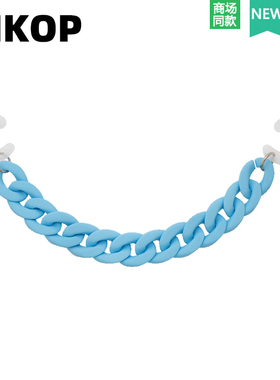 Mkop洞洞鞋配饰diy鞋扣配件蓝色链条鞋花装饰扣适配Cross/Crocs