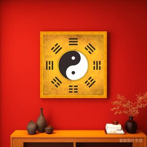 镇宅后天先天八卦太极图贴墙画