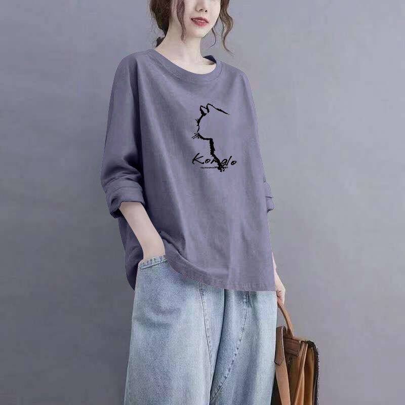 秋冬纯棉内搭长袖打底衫T恤女时尚新款洋气潮流百搭宽松显瘦上衣