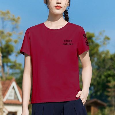 纯棉短袖时尚新款t恤女潮流短款