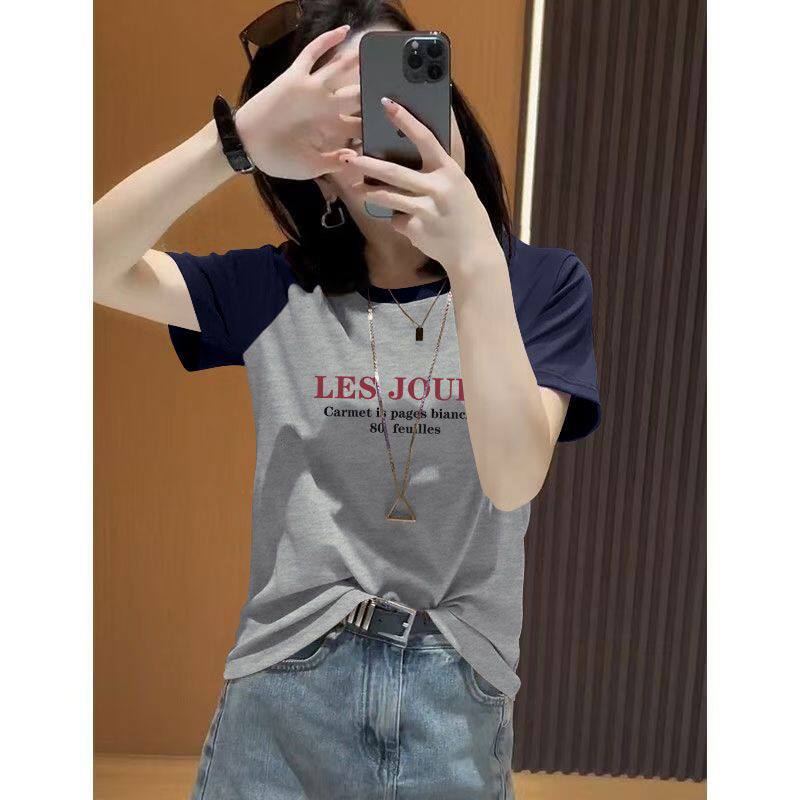 纯棉短袖t恤女夏装新款遮肚子
