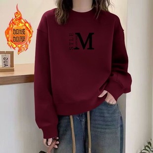 秋冬爆款加绒加厚短款纯棉卫衣女韩版洋气百搭小个子宽松显瘦上衣