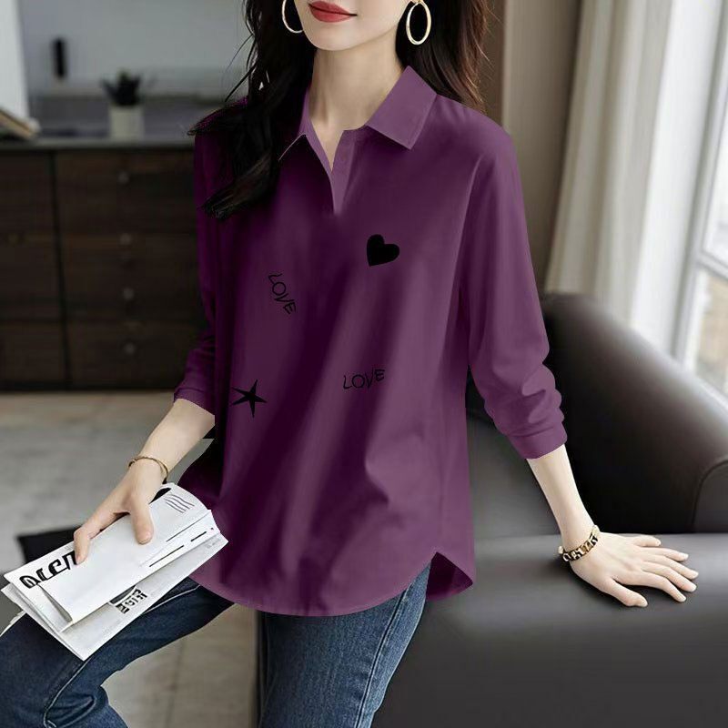 春秋纯棉女士长袖POLO衫翻领T恤时尚新款韩版百搭显瘦设计感上衣