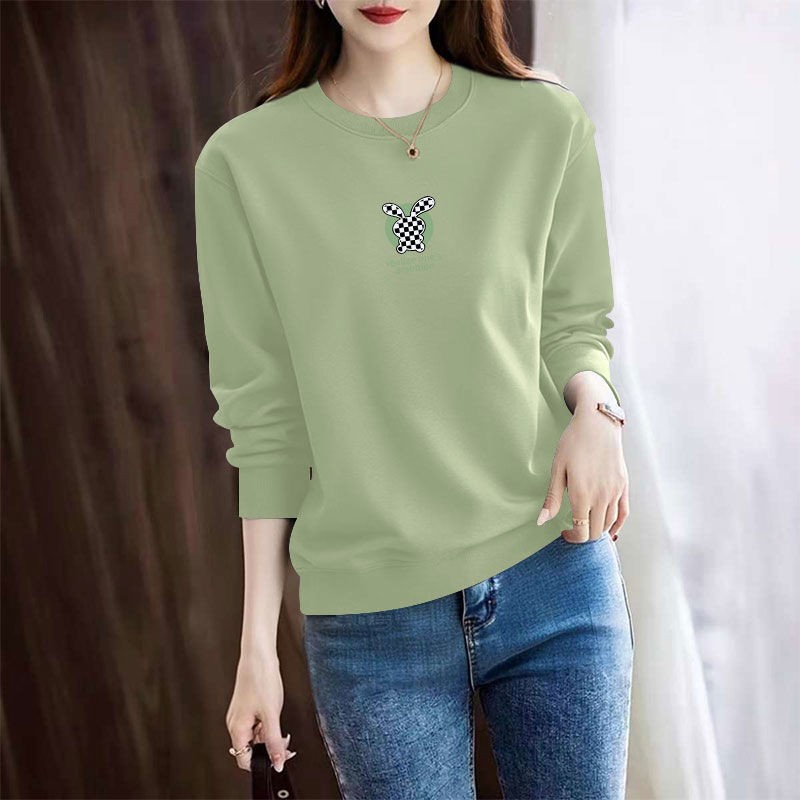 春秋女士纯棉套头卫衣韩版洋气