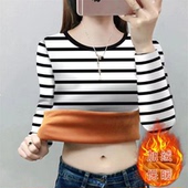 加绒加厚圆领卫衣女新款 秋冬气质宽松洋气简约减龄遮肉上衣女ins