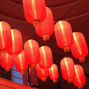 小红灯笼串新款2026装饰户外室外防水发光小区防晒场景布置挂件
