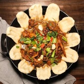 地锅山东锅饼鸡饼纯手工锅贴排骨贴饼面饼手工商家用面点主食卷饼