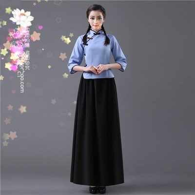 中山装女秋冬国服装中山装学生装合唱服五四青年毕业季毕业照服装