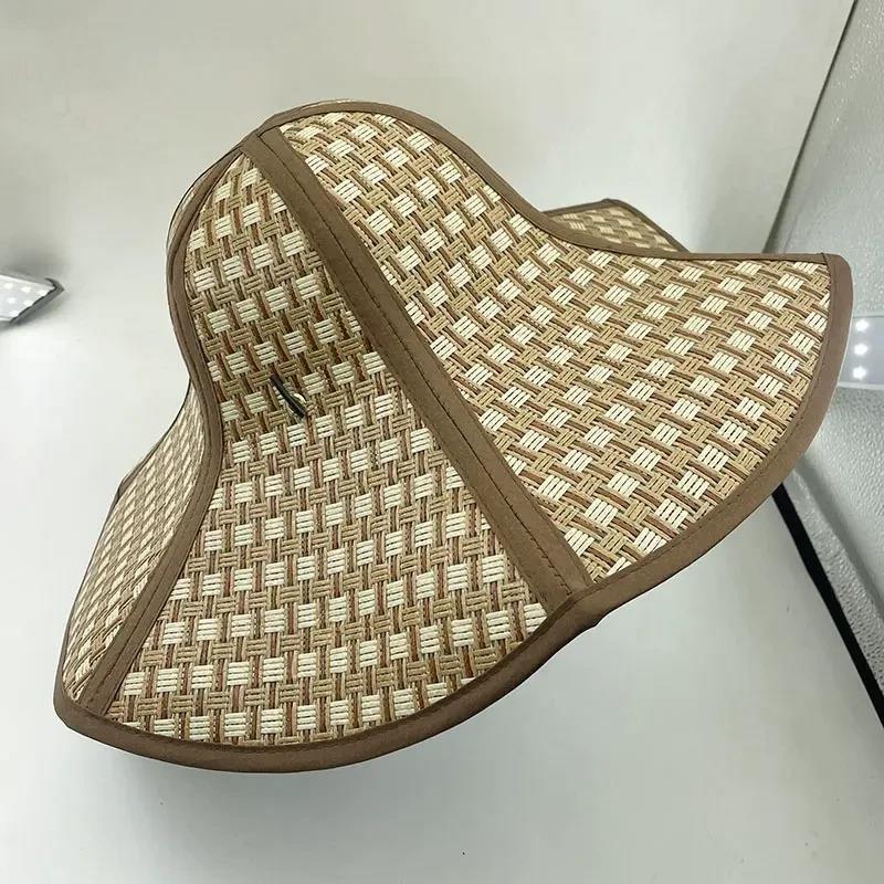 夏季透气遮阳帽男大檐户外防晒草帽可折叠防晒帽农活采茶钓鱼厂家