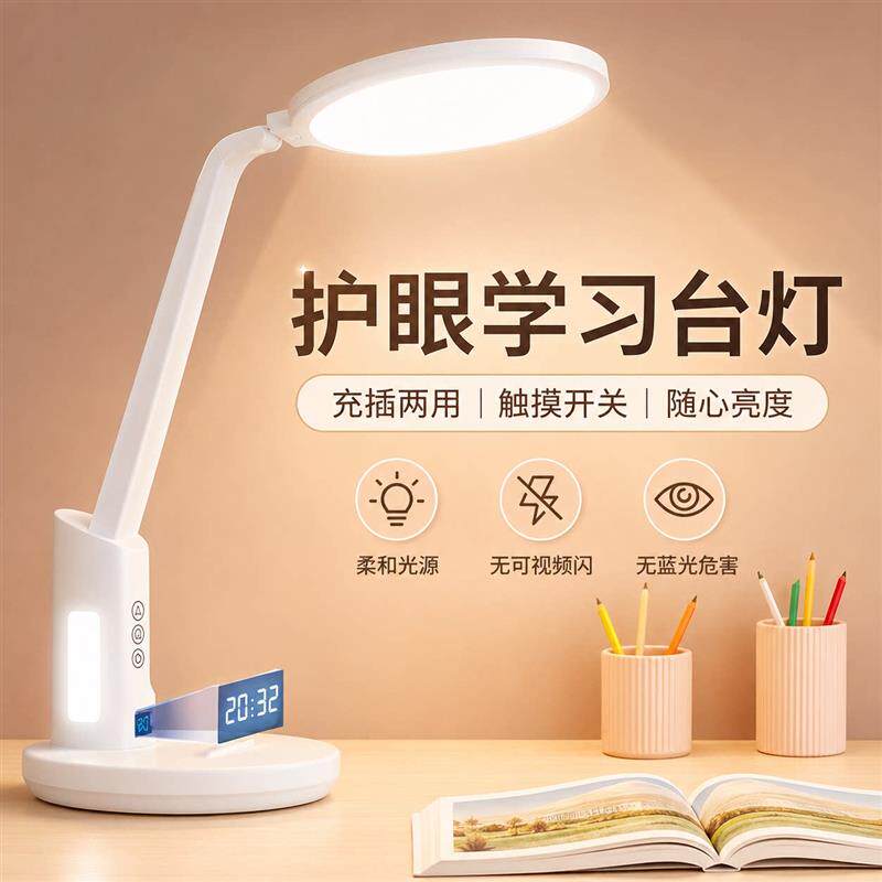 2026台灯护眼学习专用读写台灯大学生宿舍阅读灯充电办公桌工厂家
