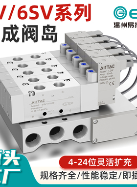 6SV110/210系列气动专用总线集成阀岛亚德客电磁阀汇流板底座侧插