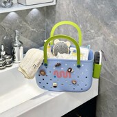 洗澡提篮洗漱包收纳大容量镂空手提浴室学生宿舍澡堂专用多巴胺