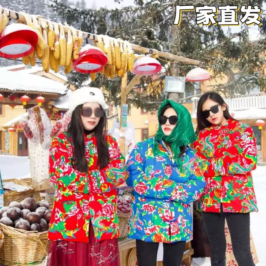 东北大花棉袄加厚保暖棉衣