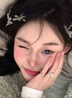 老友记Emily复古千禧蜻蜓发夹甜酷辣妹Y2K一字刘海发卡边夹头饰女