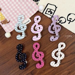 大号音乐符号发夹新款可爱甜美少女心卡通刘海边夹鸭嘴夹发饰卡子