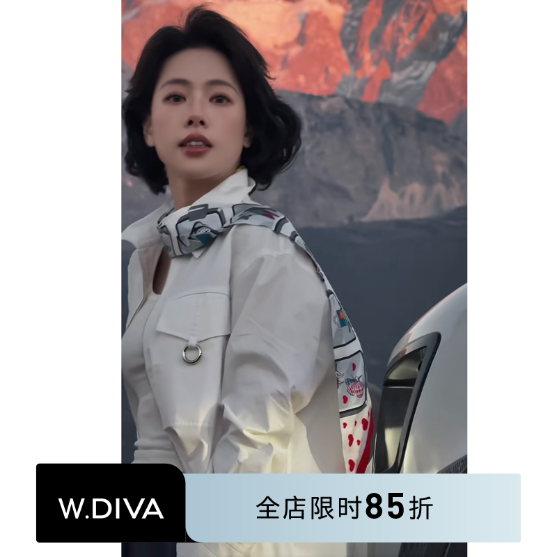 魏老板【白鹭】帅气宽松版百搭拉链衬衫女春季英伦风防晒长袖衬衣