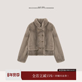 银蓝 丹麦进口天鹅绒级水貂毛皮外套高级感短二54C113202