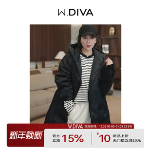 轻暖感保暖连帽鹅绒服4CDMY2530 黑色90白鹅绒百搭款 WDiva 越界