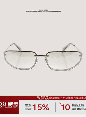 W.Diva【时髦镜】超复古时髦Y2K曲面屏银框太阳镜50M232514