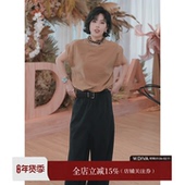 涟漪 小飞袖 新款 魏老板 女夏休闲舒适圆领正肩半袖 t修身 短袖 T恤