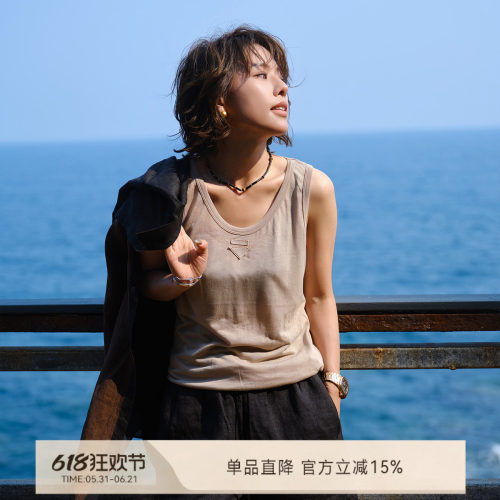 透气莱赛尔圆领背心吊带女