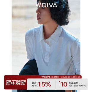 T恤纯欲慵懒风女装 ROW风POLO翻领长袖 53T232730 叠穿搭子